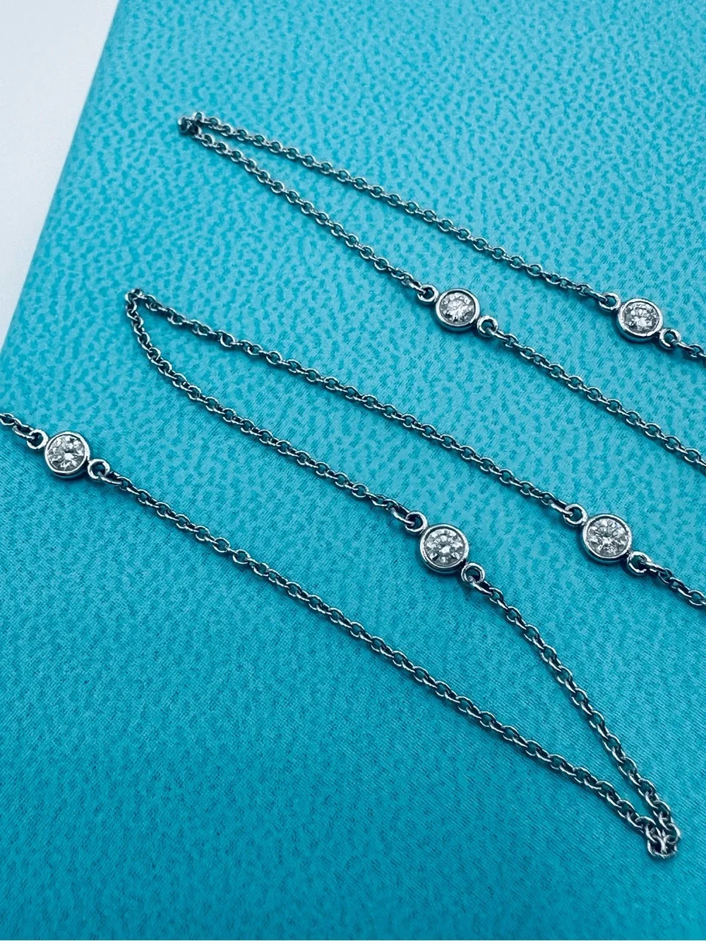 Tiffany & Co. 950 Platinum Diamonds by the Yard Necklace .40 TCW with Packaging